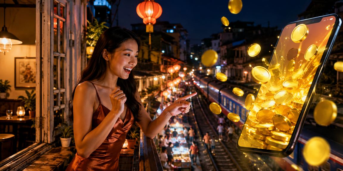 Người dùng tại Hà Nội trải nghiệm casino trực tuyến trên điện thoại bên ly cà phê