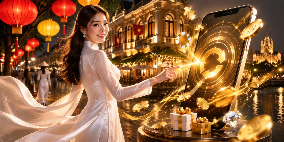 Người dùng Hà Nội mặc áo dài truyền thống, kiểm tra thưởng hoàn tiền cá cược trên điện thoại