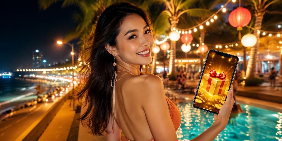 Người dùng Phan Thiết sử dụng điện thoại để truy cập dịch vụ giải trí trực tuyến tại chợ đêm